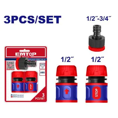 3 Pcs Hose Quick Connectors Set | EMTOP EQCS11231
