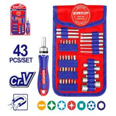 43 Pcs Screwdriver Bit Set | EMTOP EBST04302