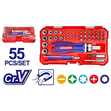 55 Pcs Screwdriver Bits Set | EMTOP EBST05502