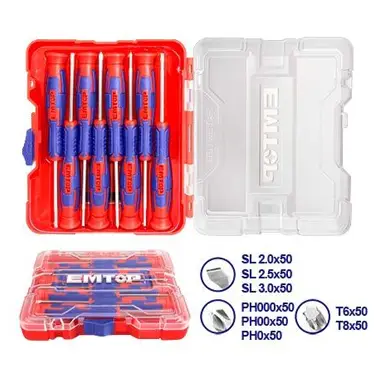 8 Pcs Precision Screwdriver Set | EMTOP ESSTP0802