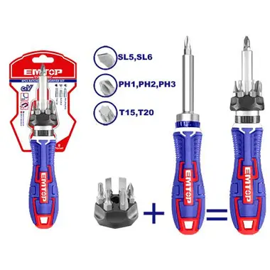 8 Pcs Ratchet Screwdriver Set | EMTOP  ESDRH0802