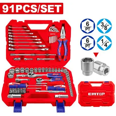 91 Pcs Tools Set | EMTOP EHTS00911