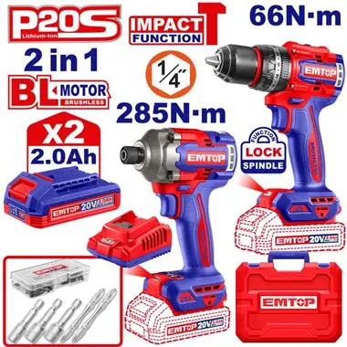 Cordless 2 Pcs Combo Kit ECKL20277 | EMTOP