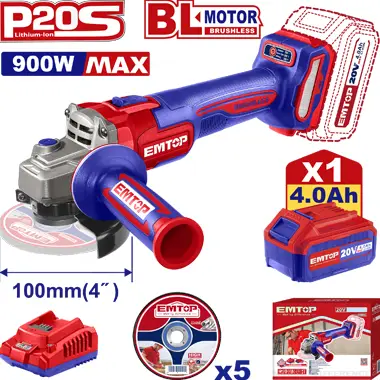 Cordless Angle Grinder | EMTOP ELAG261021