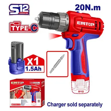 Cordless Drill | EMTOP ECDL122061