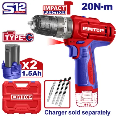 Cordless Impact Drill ECIDL12206 | EMTOP