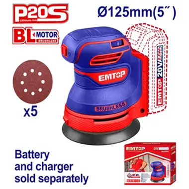 Cordless Random Orbit Sander ELROS2002 | EMTOP