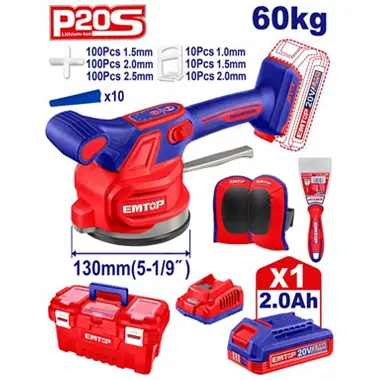Cordless Tile Vibration Machine | EMTOP EMTVM20018