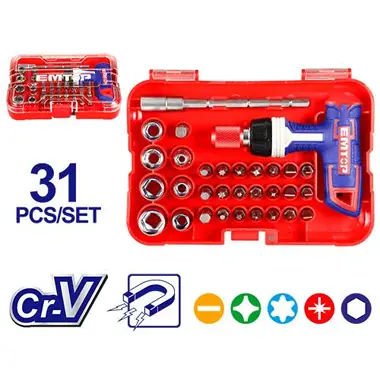 EMTOP EBST03102 31 Pcs T-Handle Wrench Screwdriver Set