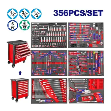 EMTOP EHTS03561 356 Pcs Tool Chest Set