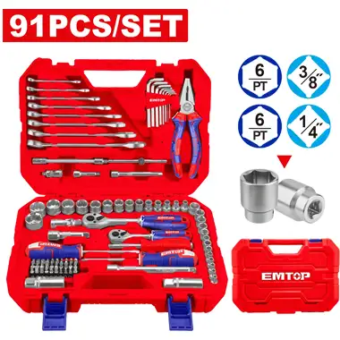EmTop EHTS41368 136 Pcs Tool Chest Set
