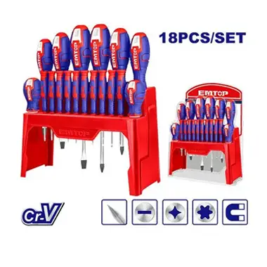 EMTOP ESST1802 18 Pcs Screwdriver and Precision Screwdriver Set