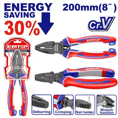 High Leverage Combination Pliers | EMTOP EPLRC0821