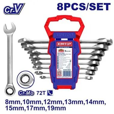Ratchet Spanner Set | EMTOP ECSS10802